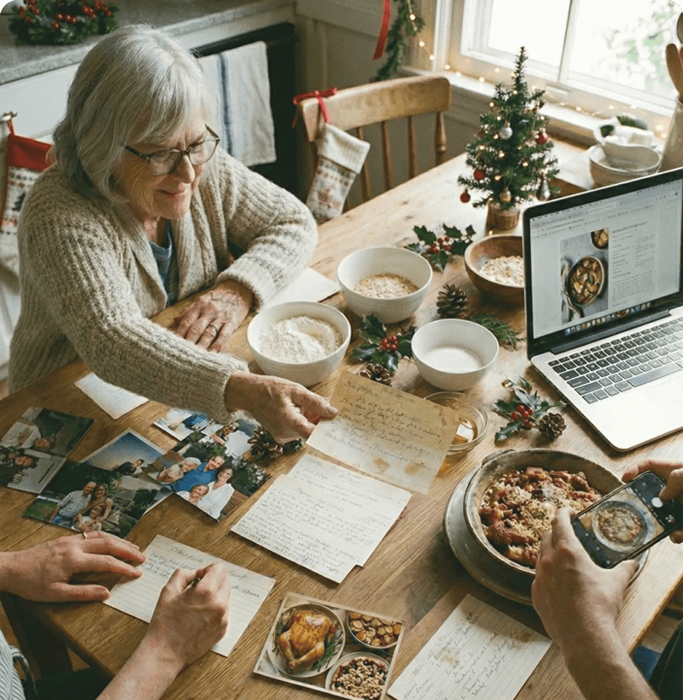 Family cooking together