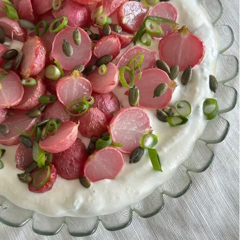 Roasted radishes with whipped feta
