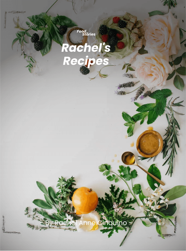 Rachel's Recipes, a real Vinst personal cookbook cover